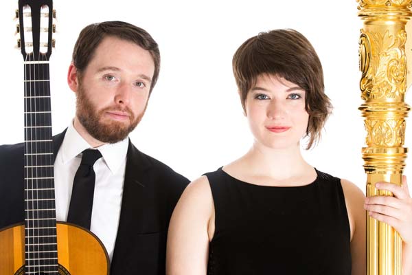 Harp and guitar duo Davin and Levin
